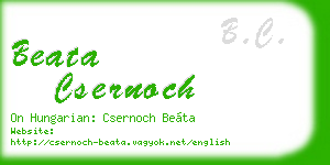beata csernoch business card